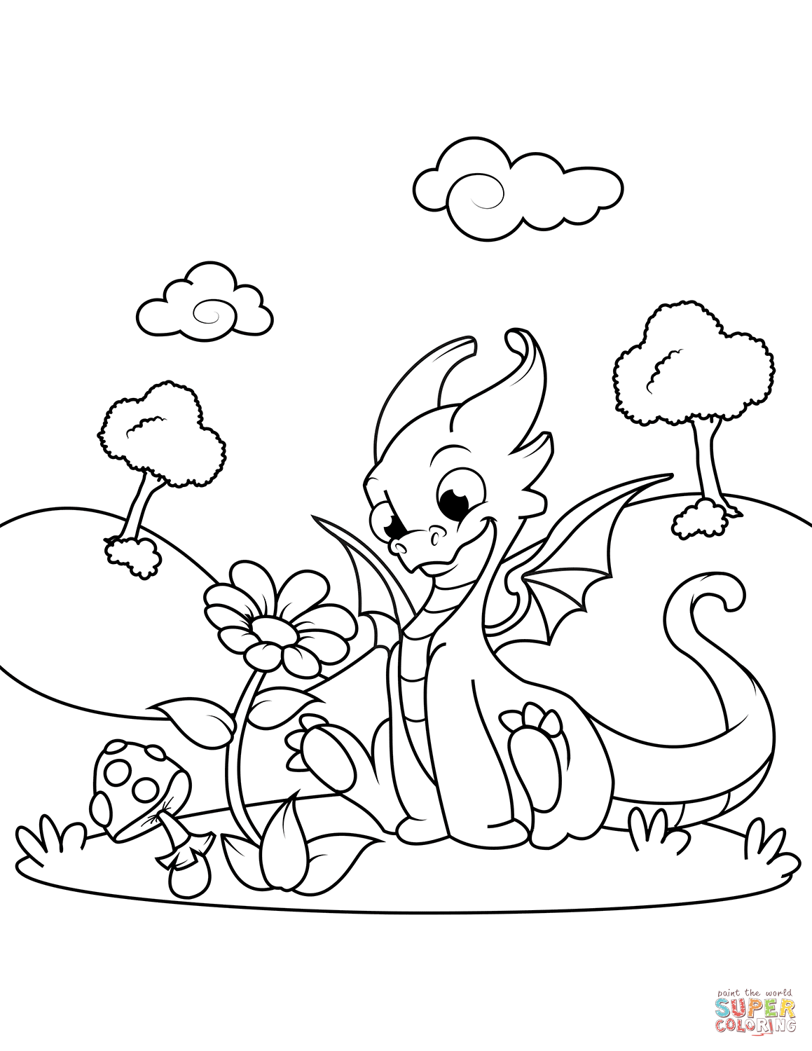 45 Dragon Printable Coloring Page 13