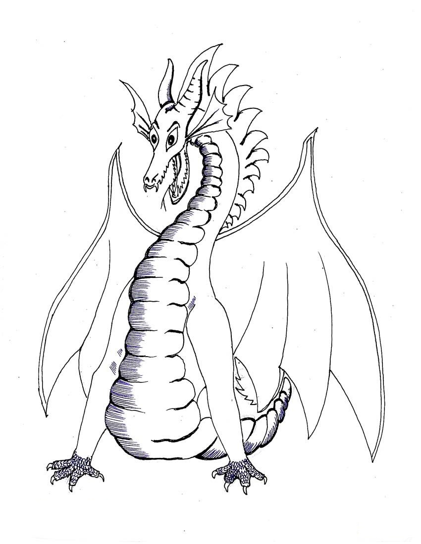 45 Dragon Printable Coloring Page 2