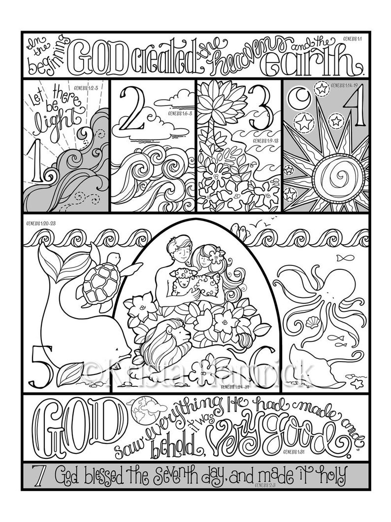 45 Genesis Creation Coloring Pages 1