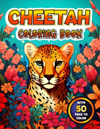 50 Cheetah Coloring Book 19