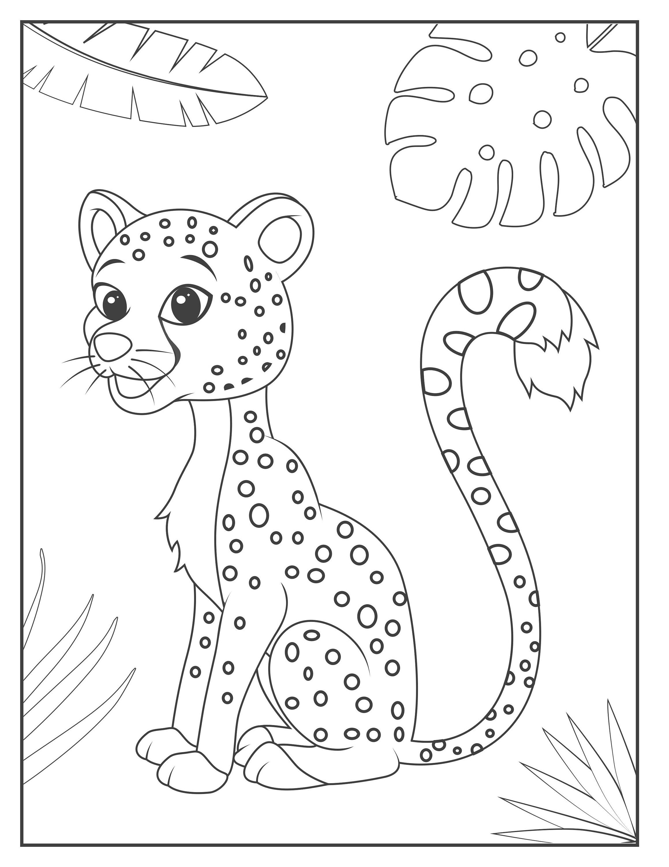 50 Cheetah Coloring Book 7