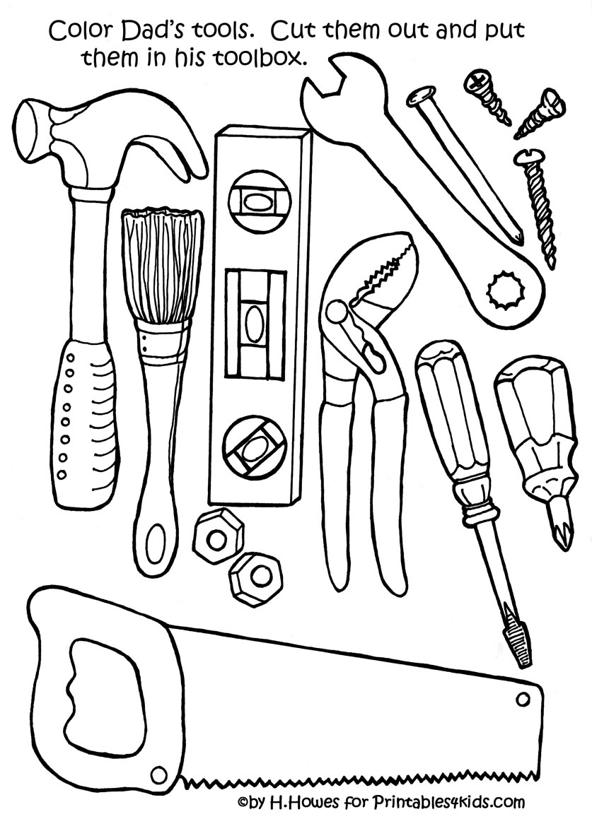 50 Tools Coloring Page 1