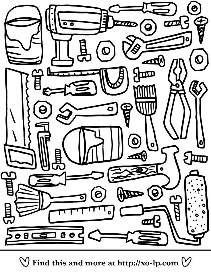 50 Tools Coloring Page 2