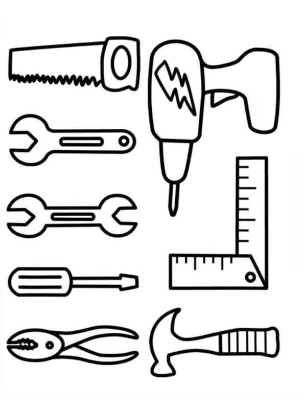 50 Tools Coloring Page 9