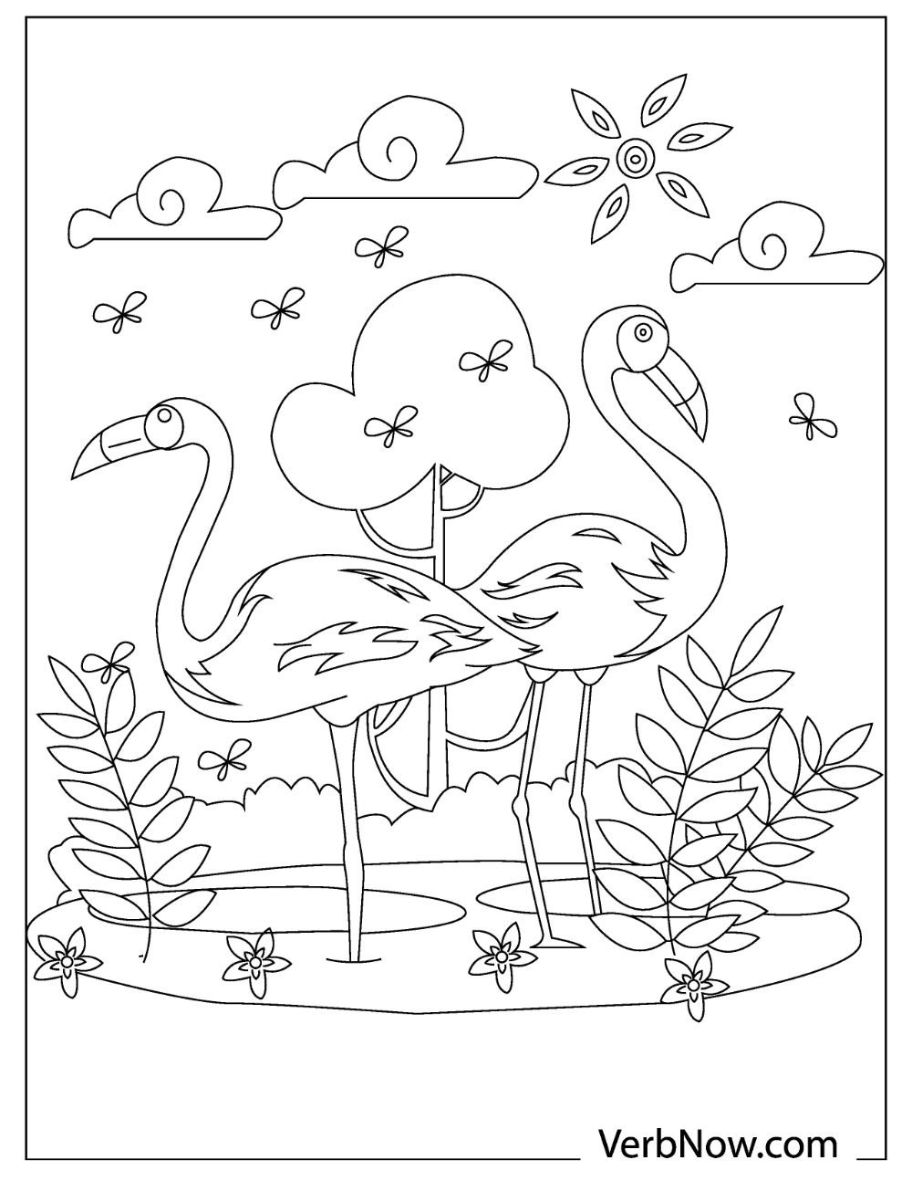 55 Flamingo Printable Coloring Pages 66