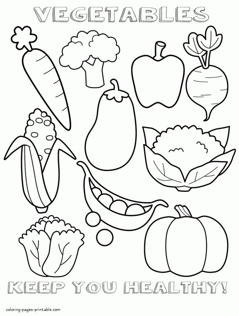 55 Vegetable Coloring Pages For Preschoolers 23