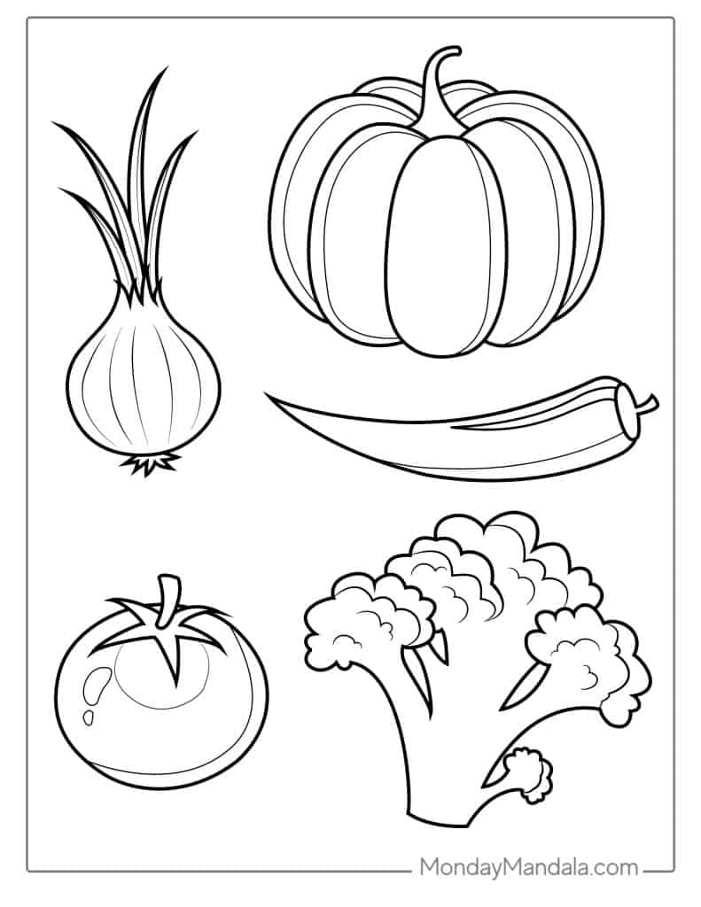 55 Vegetable Coloring Pages For Preschoolers 31