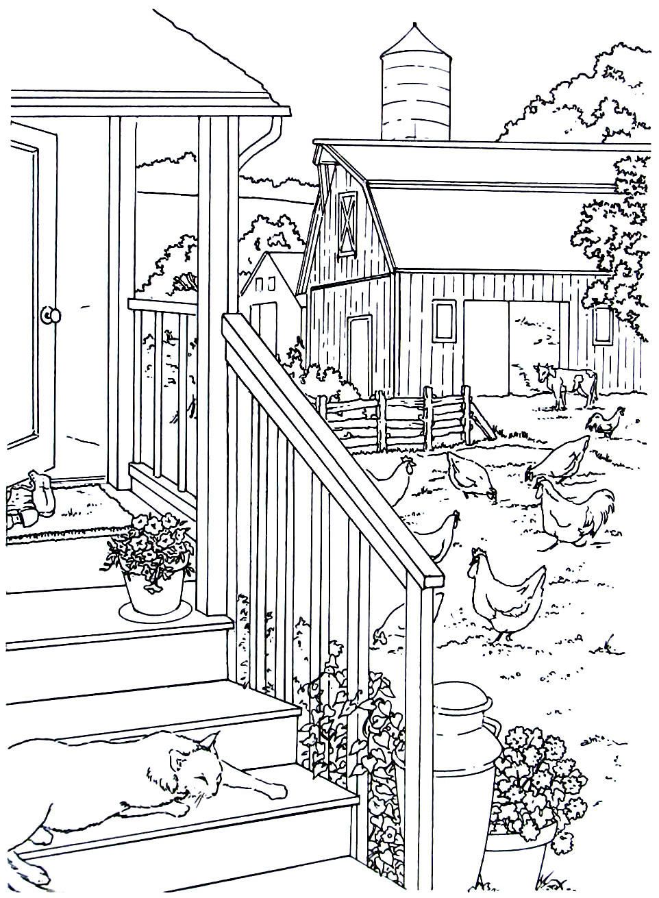 60 Farm House Coloring Pages 17