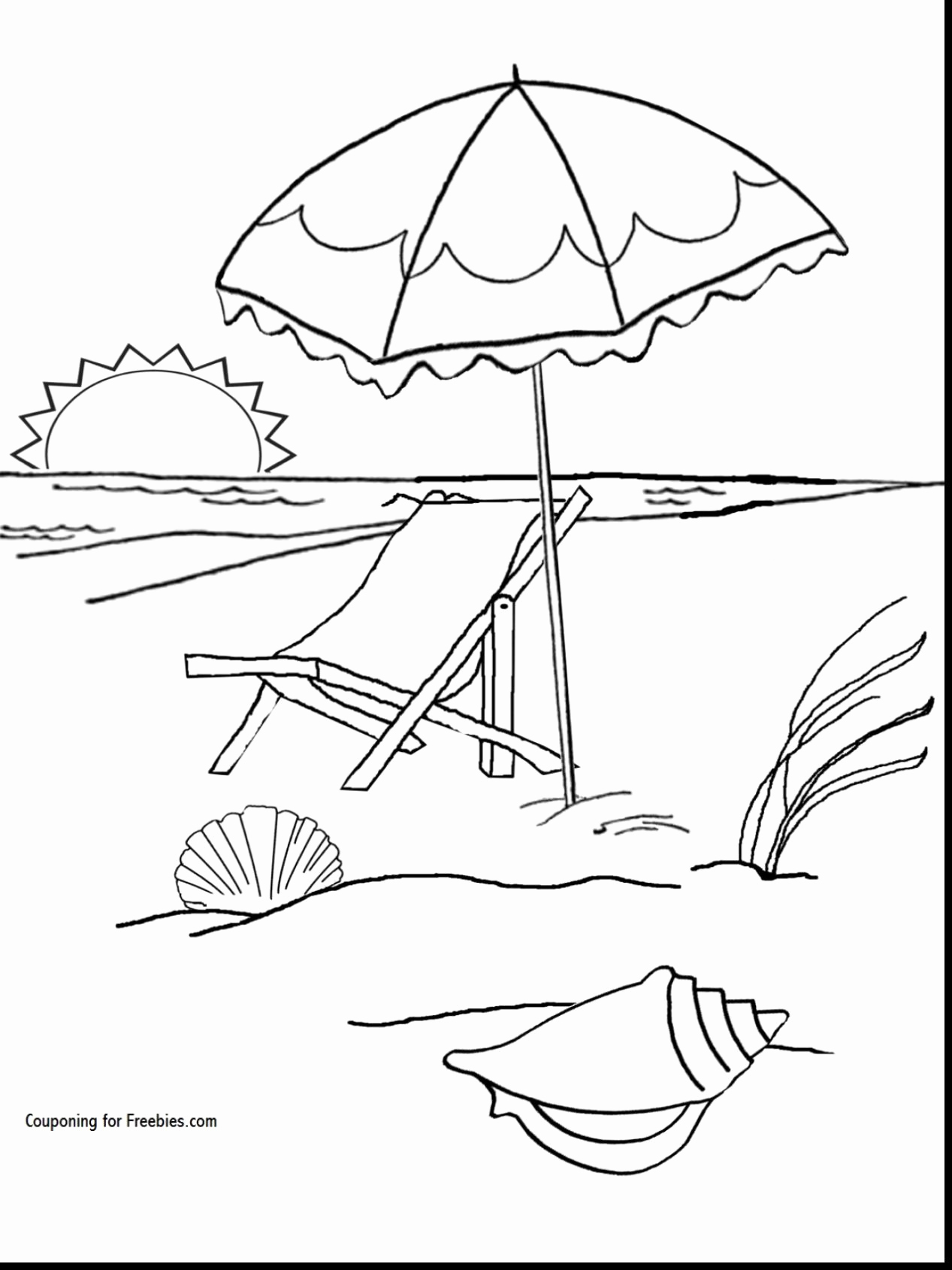 80 Printable Beach Reading Coloring Pages 31