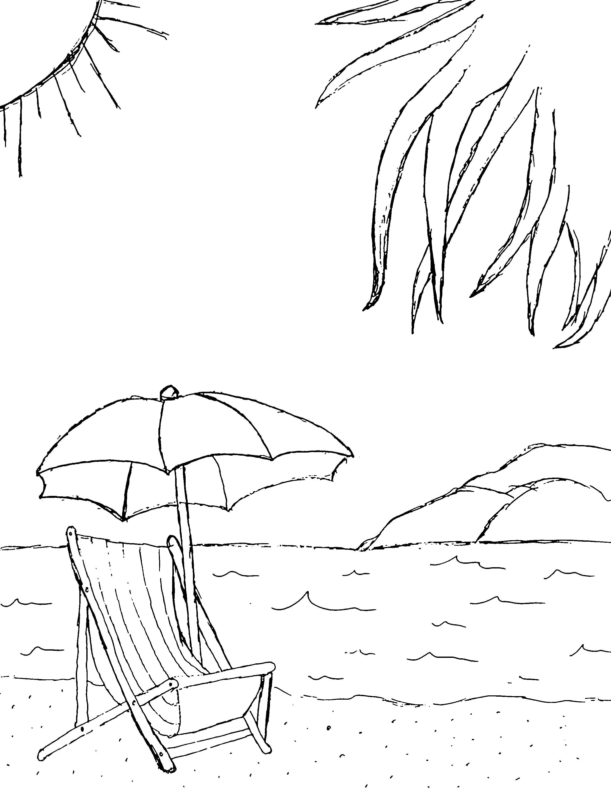 80 Printable Beach Reading Coloring Pages 63