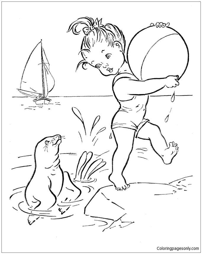 80 Printable Beach Reading Coloring Pages 64