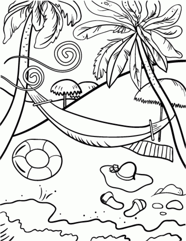 80 Printable Beach Reading Coloring Pages 65