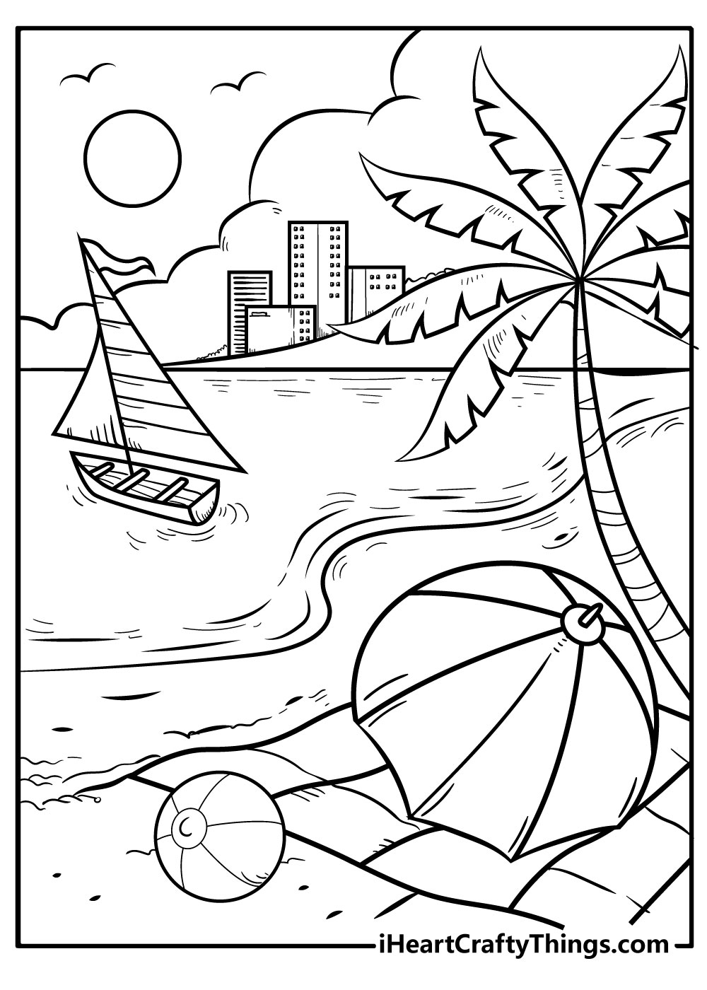 80 Printable Beach Reading Coloring Pages 90