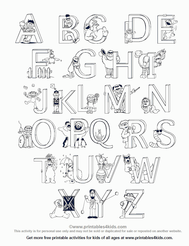 60 Alphabet Coloring Pages Free Printable 29