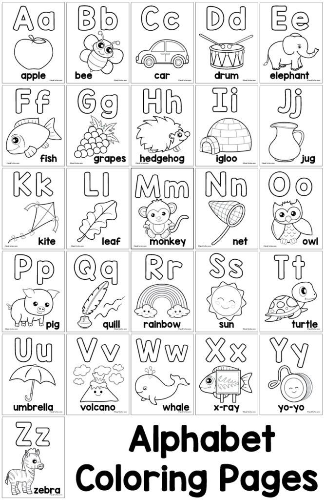 60 Alphabet Coloring Pages Free Printable 40