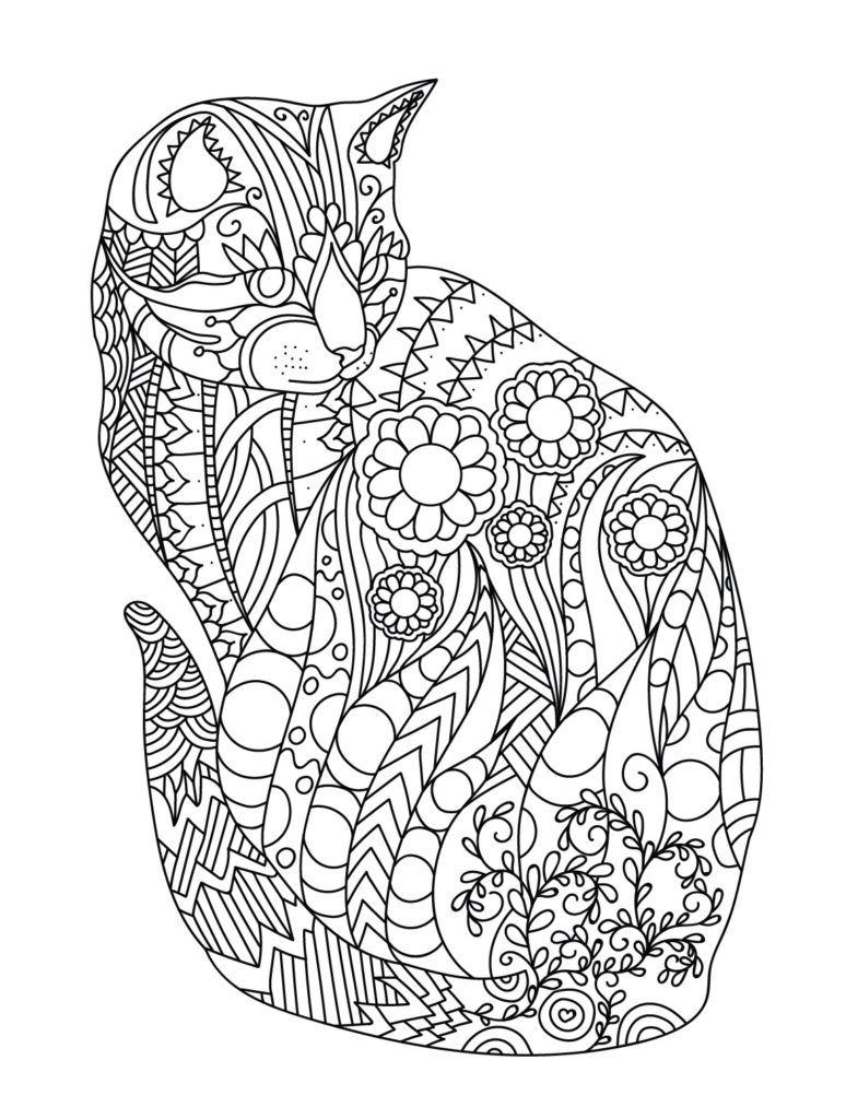 60 Printable Adult Coloring Pages Cats 15