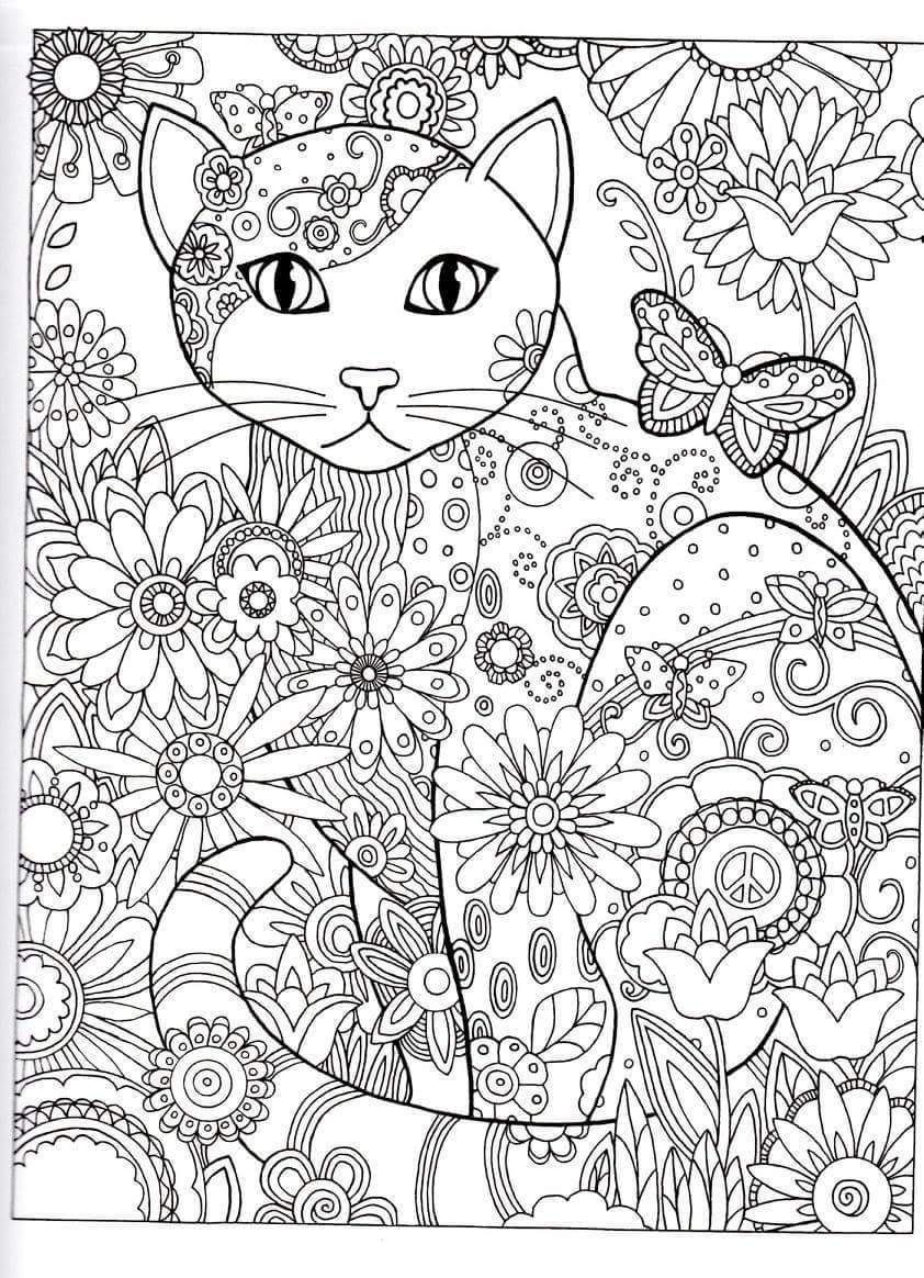 60 Printable Adult Coloring Pages Cats 18