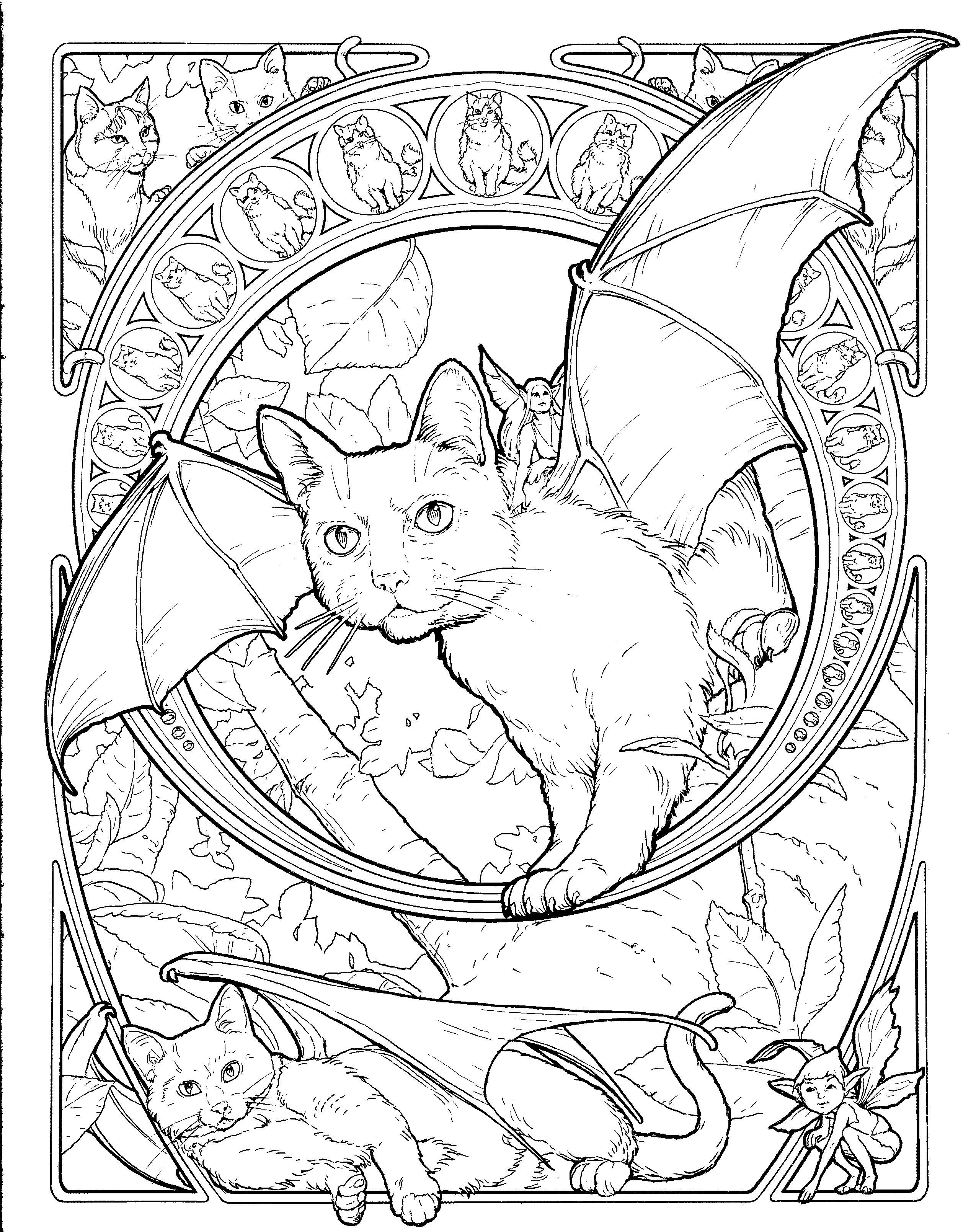 60 Printable Adult Coloring Pages Cats 23