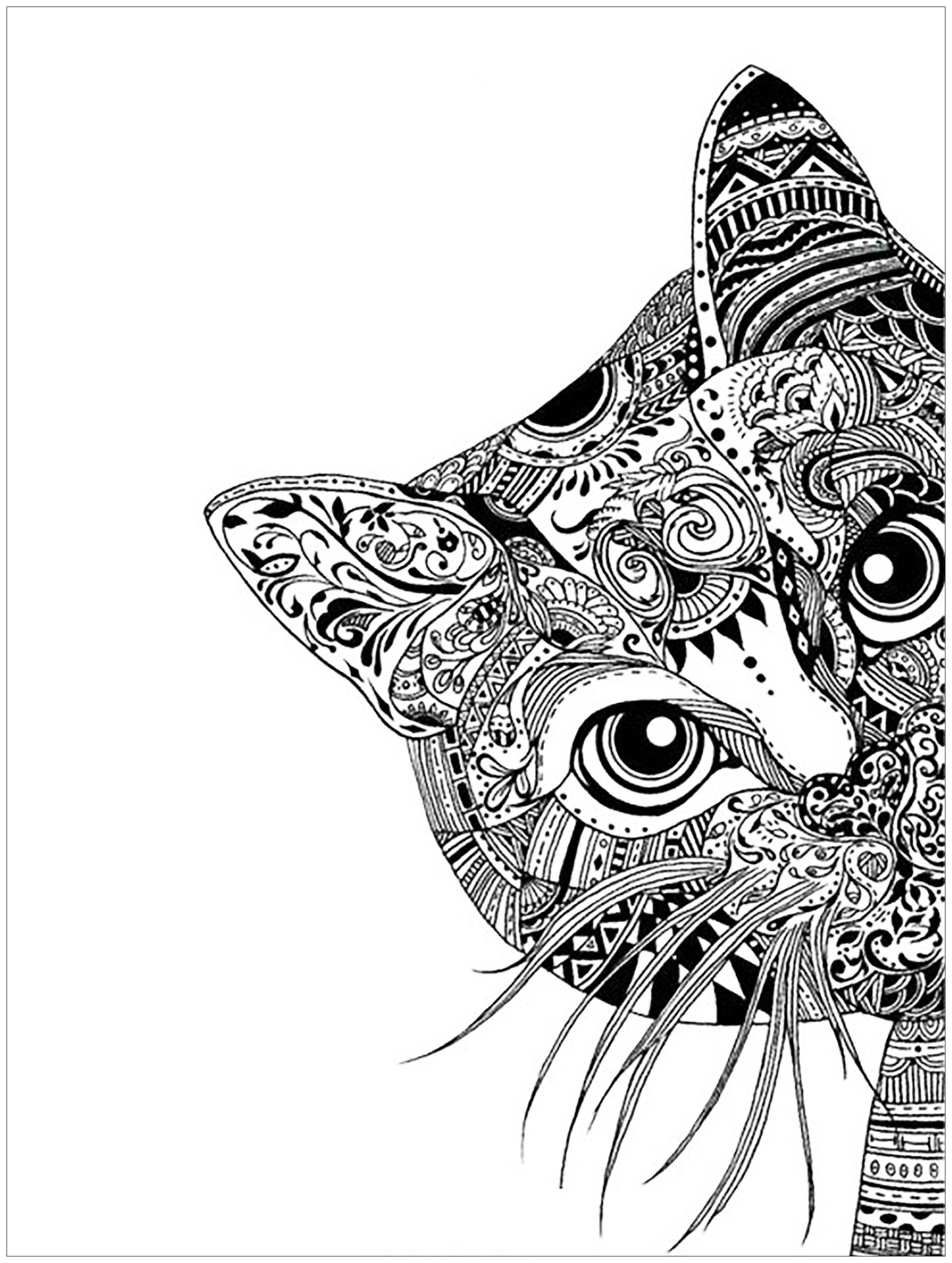 60 Printable Adult Coloring Pages Cats 25