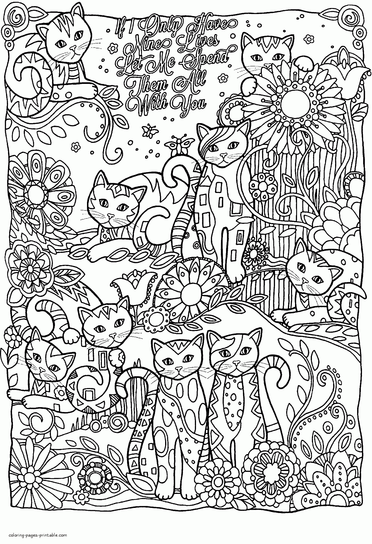 60 Printable Adult Coloring Pages Cats 27