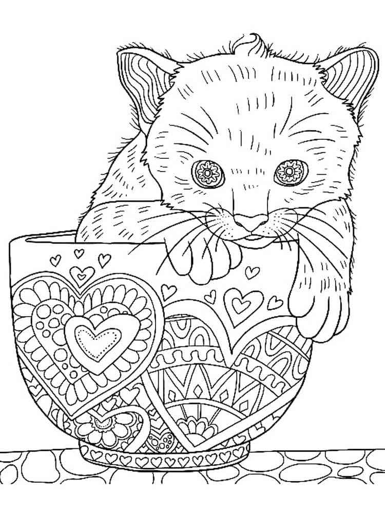 60 Printable Adult Coloring Pages Cats 36