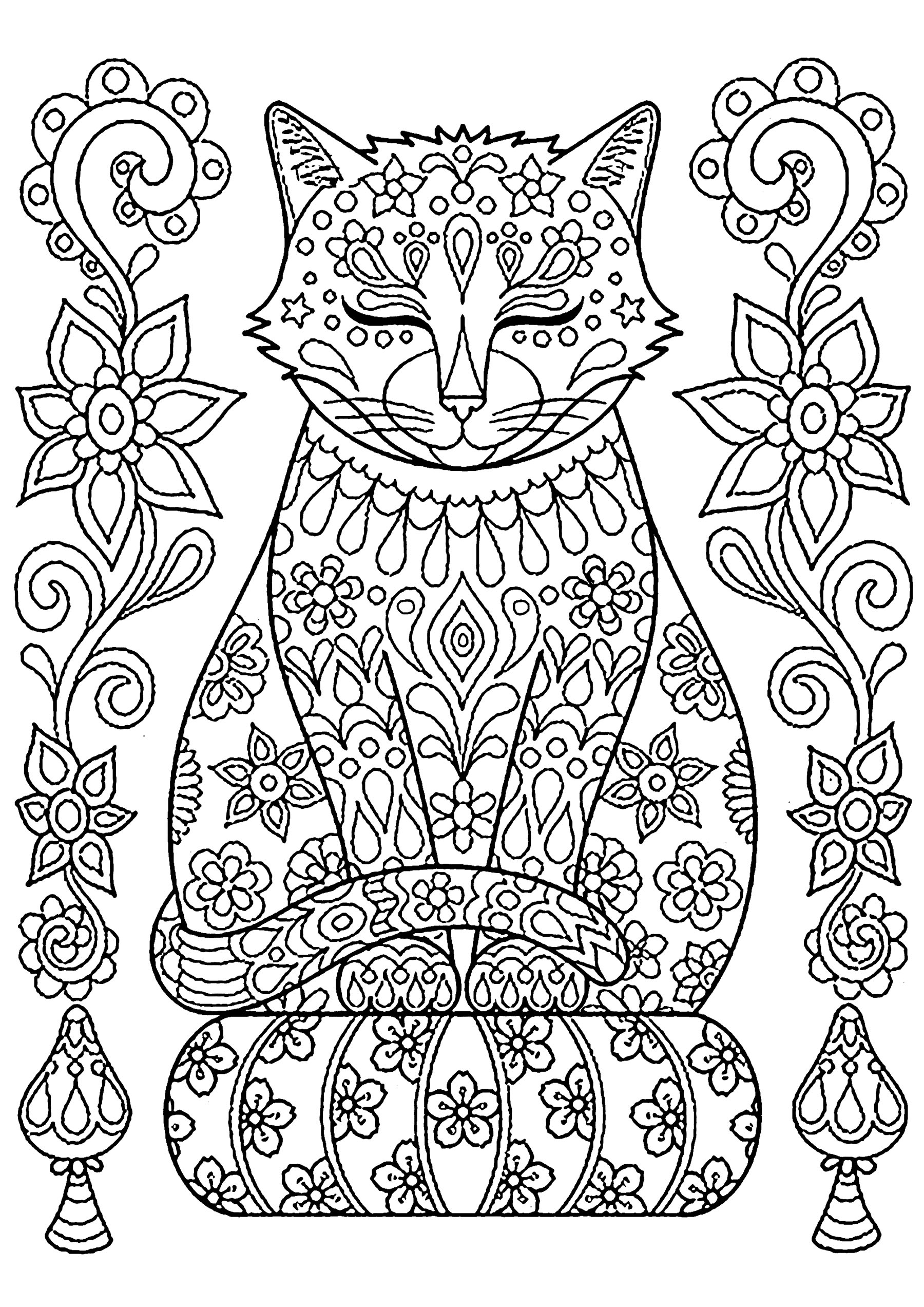 60 Printable Adult Coloring Pages Cats 39