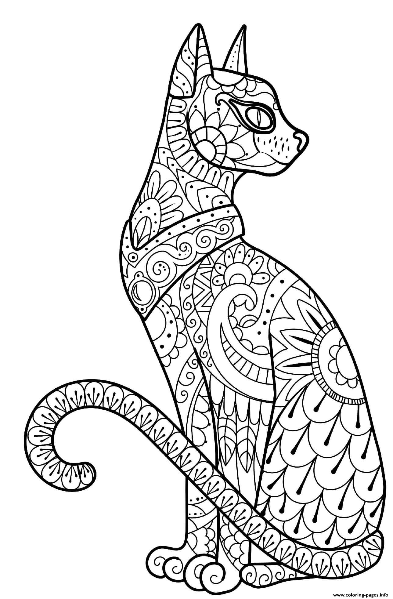 60 Printable Adult Coloring Pages Cats 43