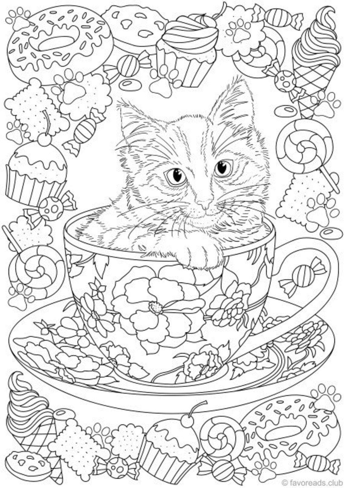 60 Printable Adult Coloring Pages Cats 53