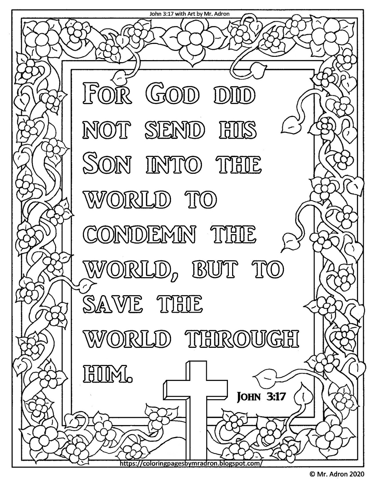 60 Printable John 3:16 Coloring Page 10