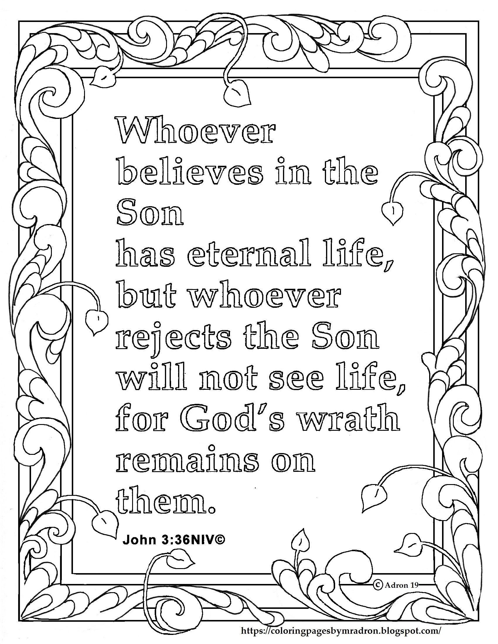 60 Printable John 3:16 Coloring Page 12