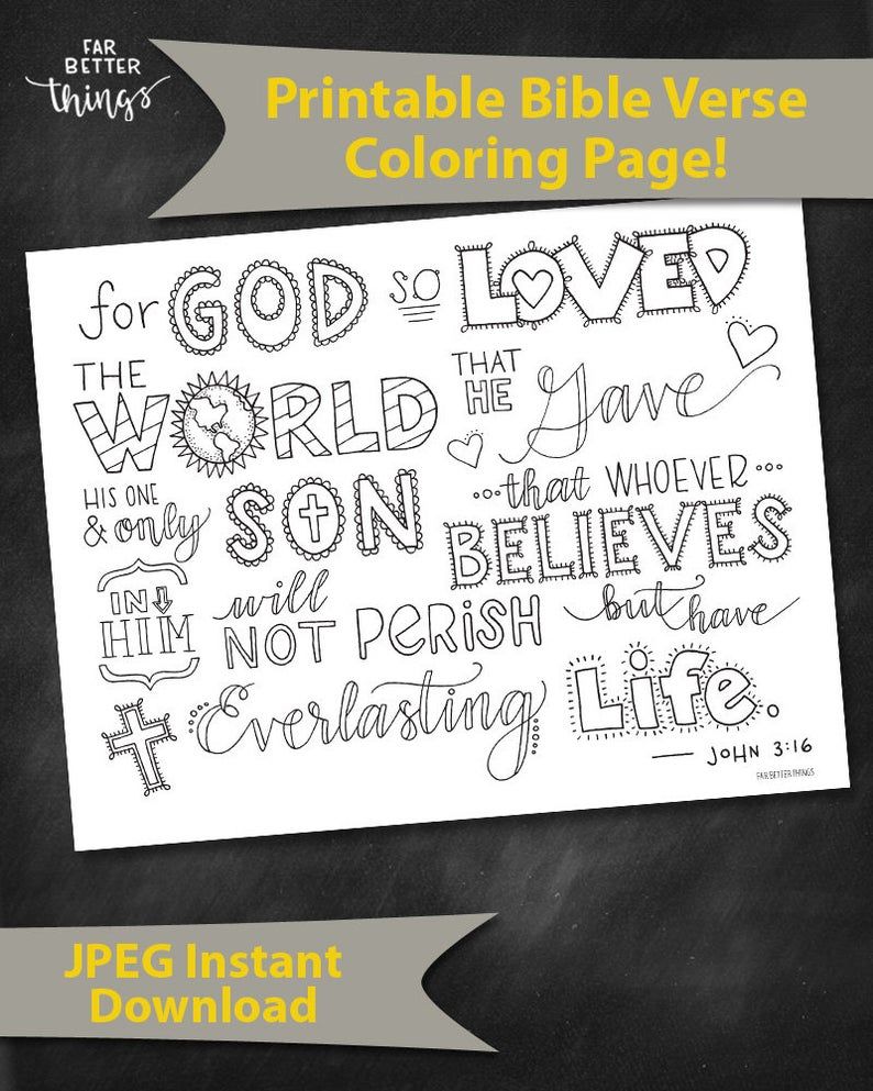 60 Printable John 3:16 Coloring Page 39