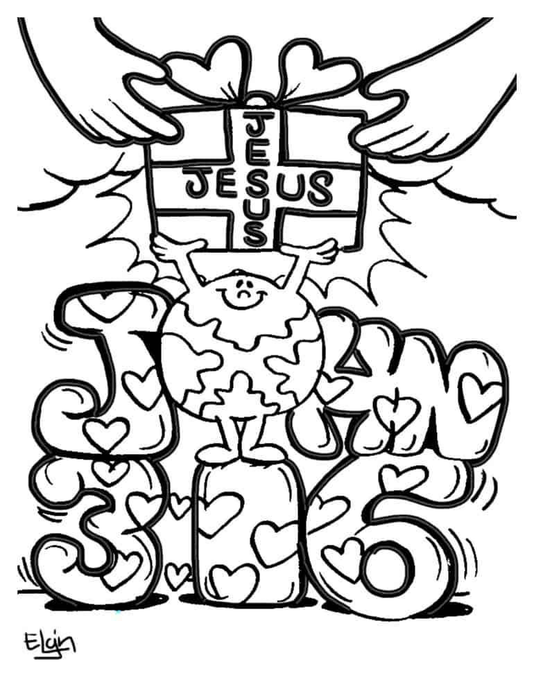 60 Printable John 3:16 Coloring Page 42