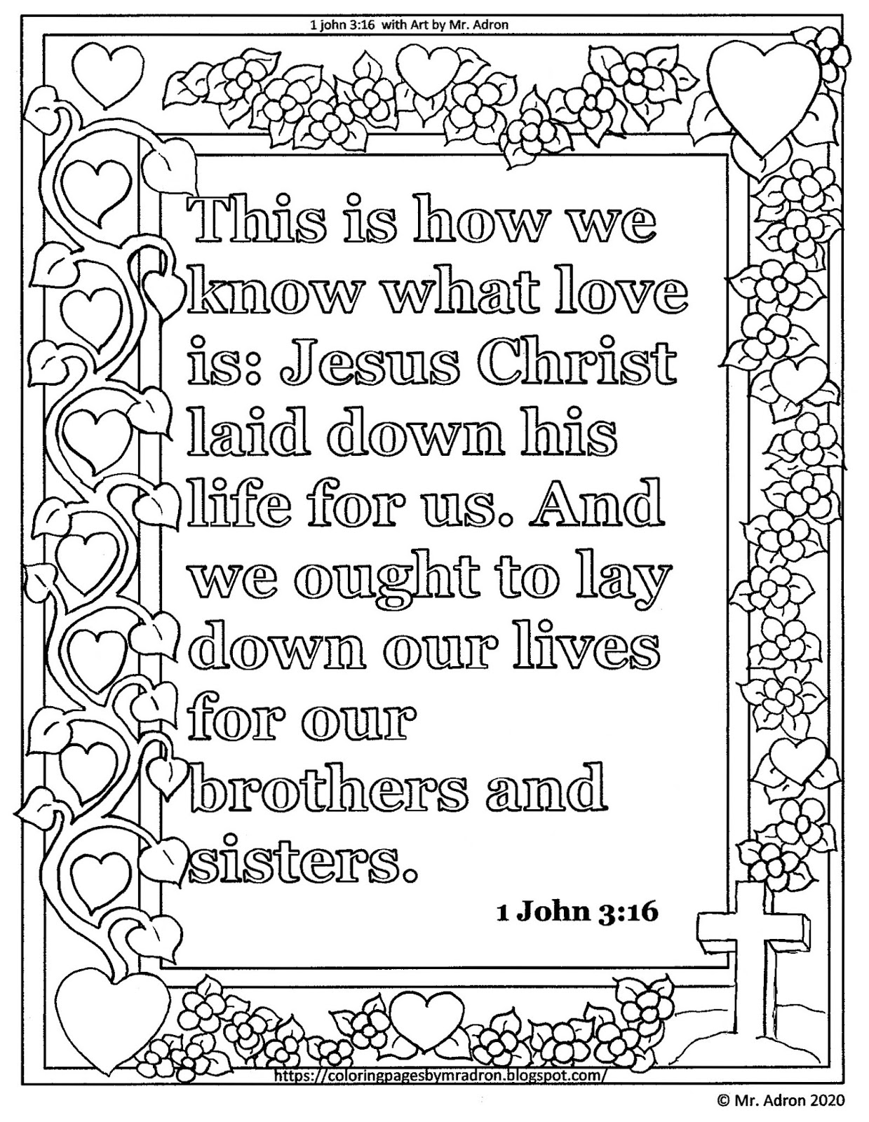 60 Printable John 3:16 Coloring Page 6