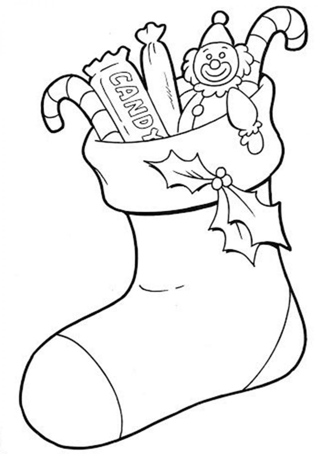 60 Printable Stocking Coloring Picture 38