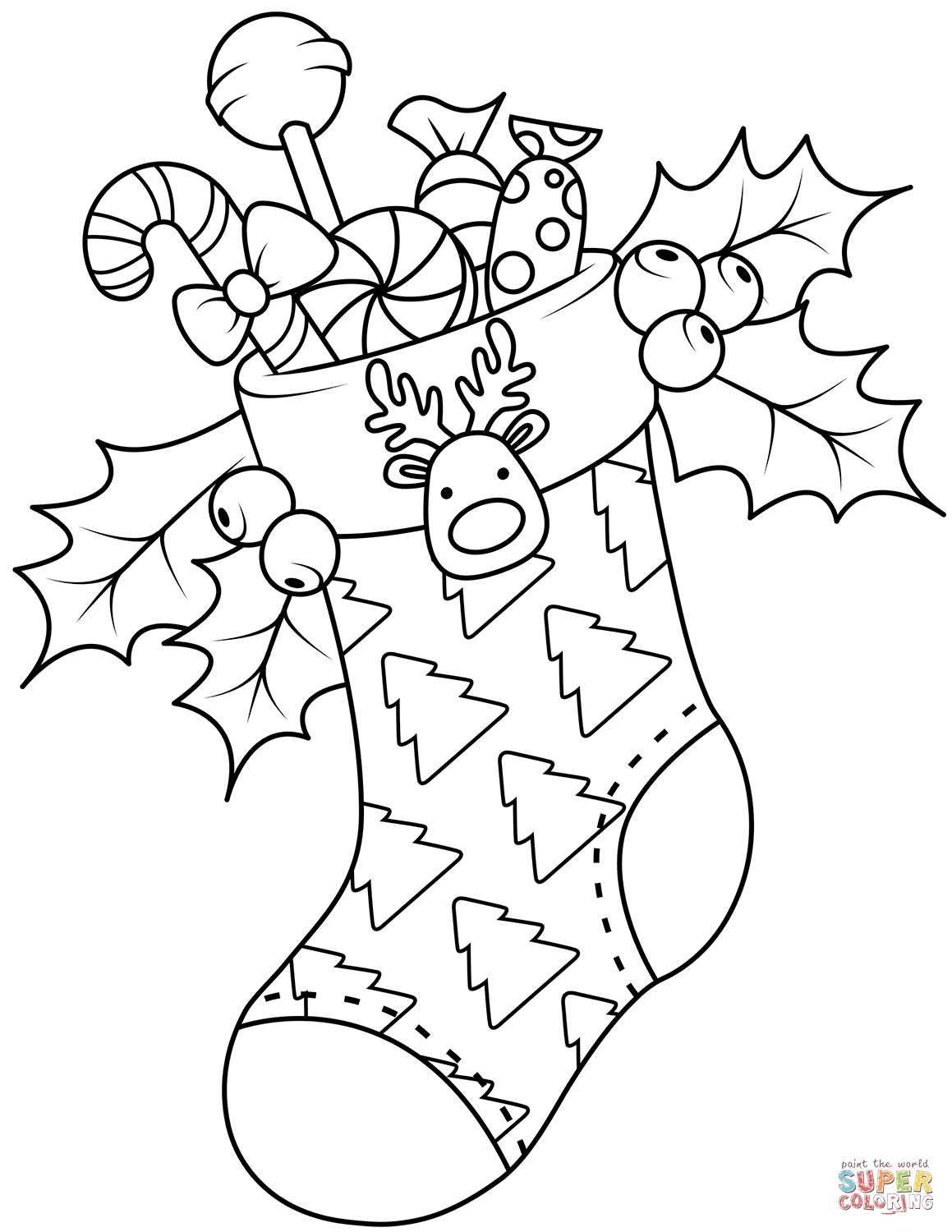 60 Printable Stocking Coloring Picture 55