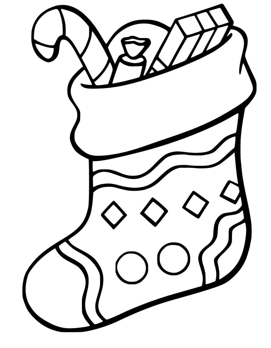 60 Printable Stocking Coloring Picture 6