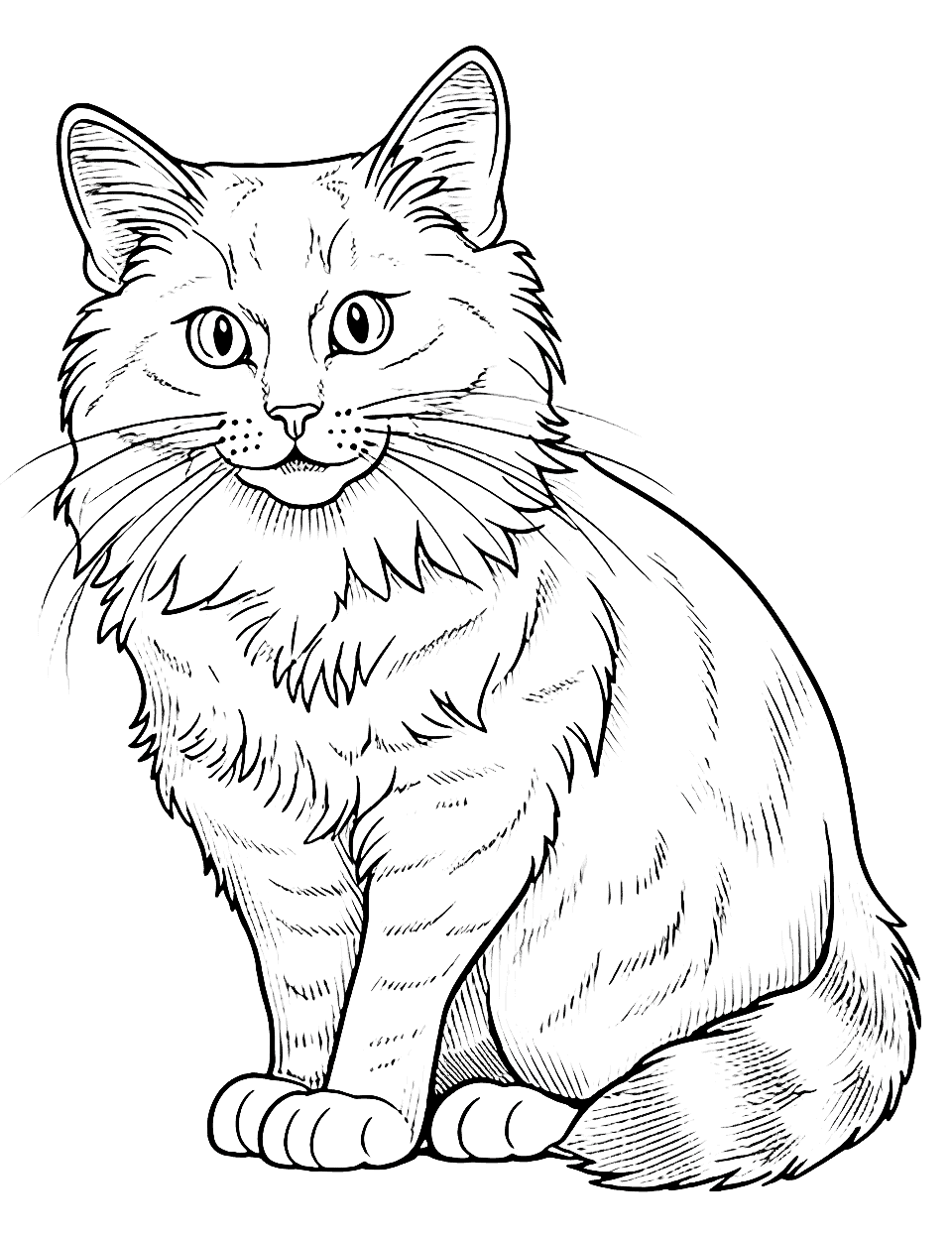 60 Printable Tabby Cat Coloring Page 10