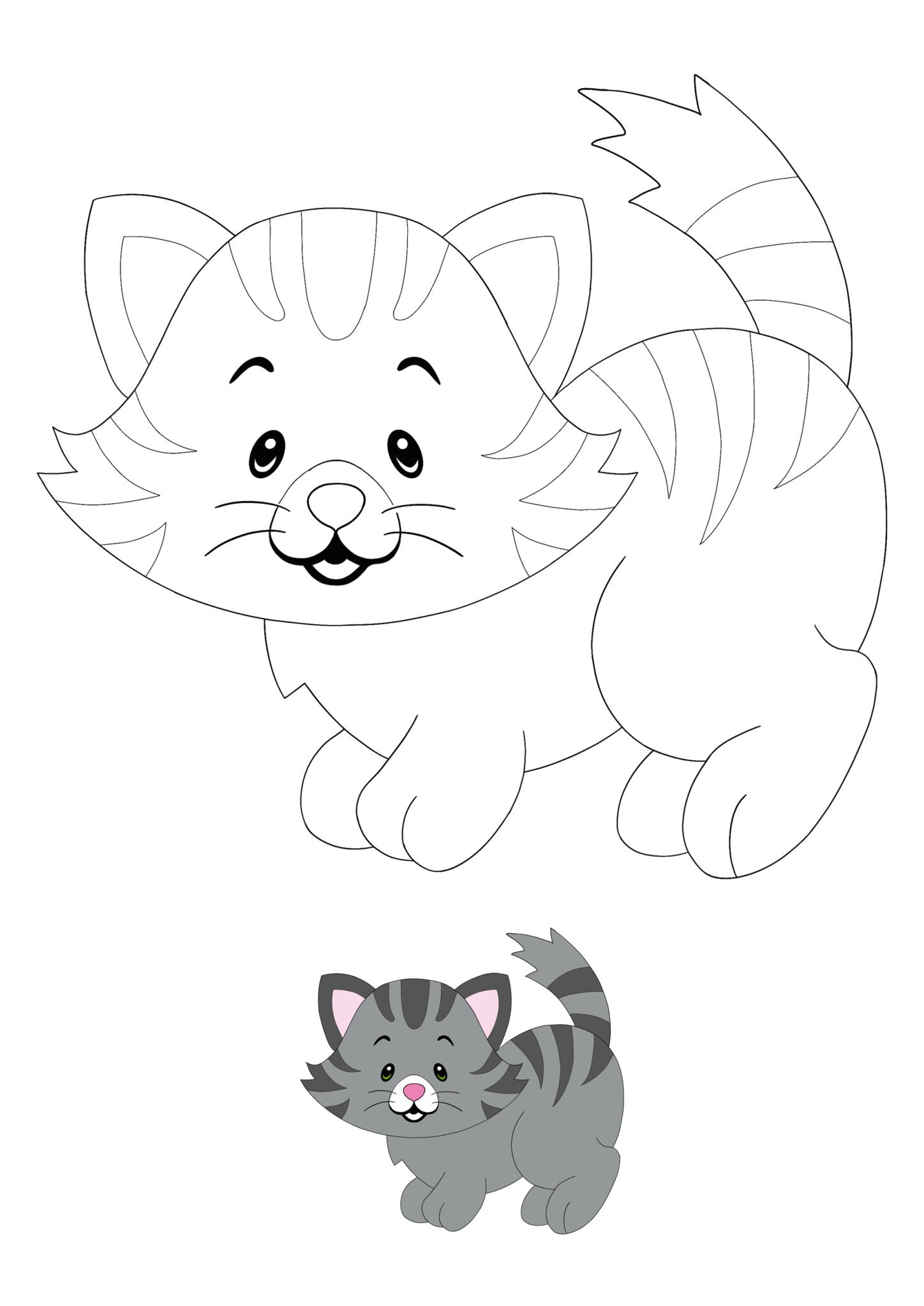 60 Printable Tabby Cat Coloring Page 21