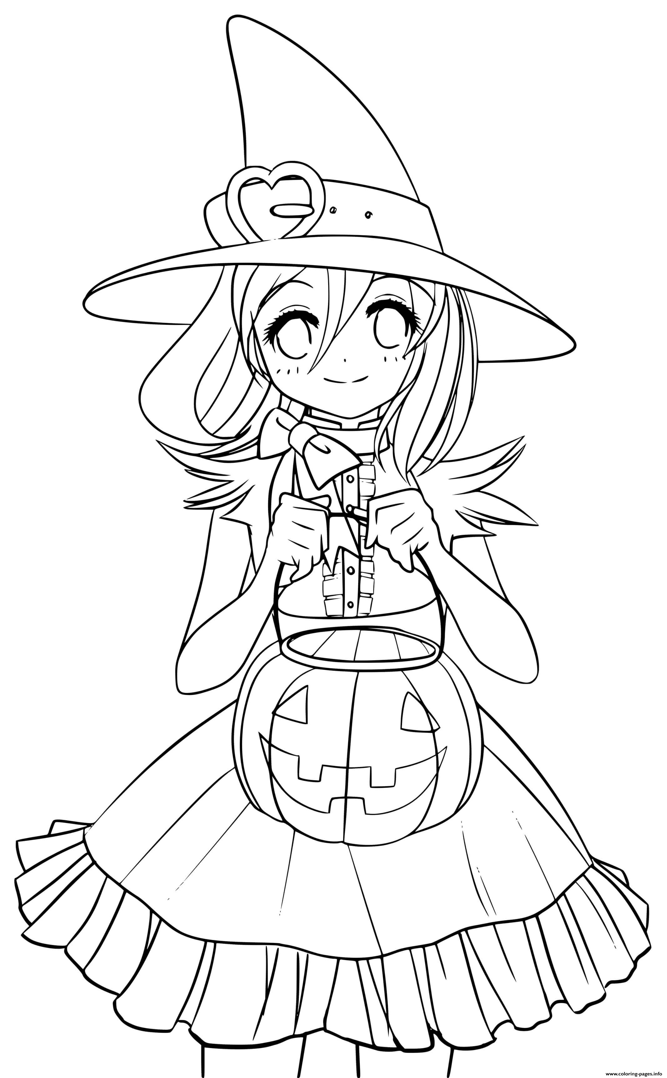 35 Cute Witch Coloring Page 1