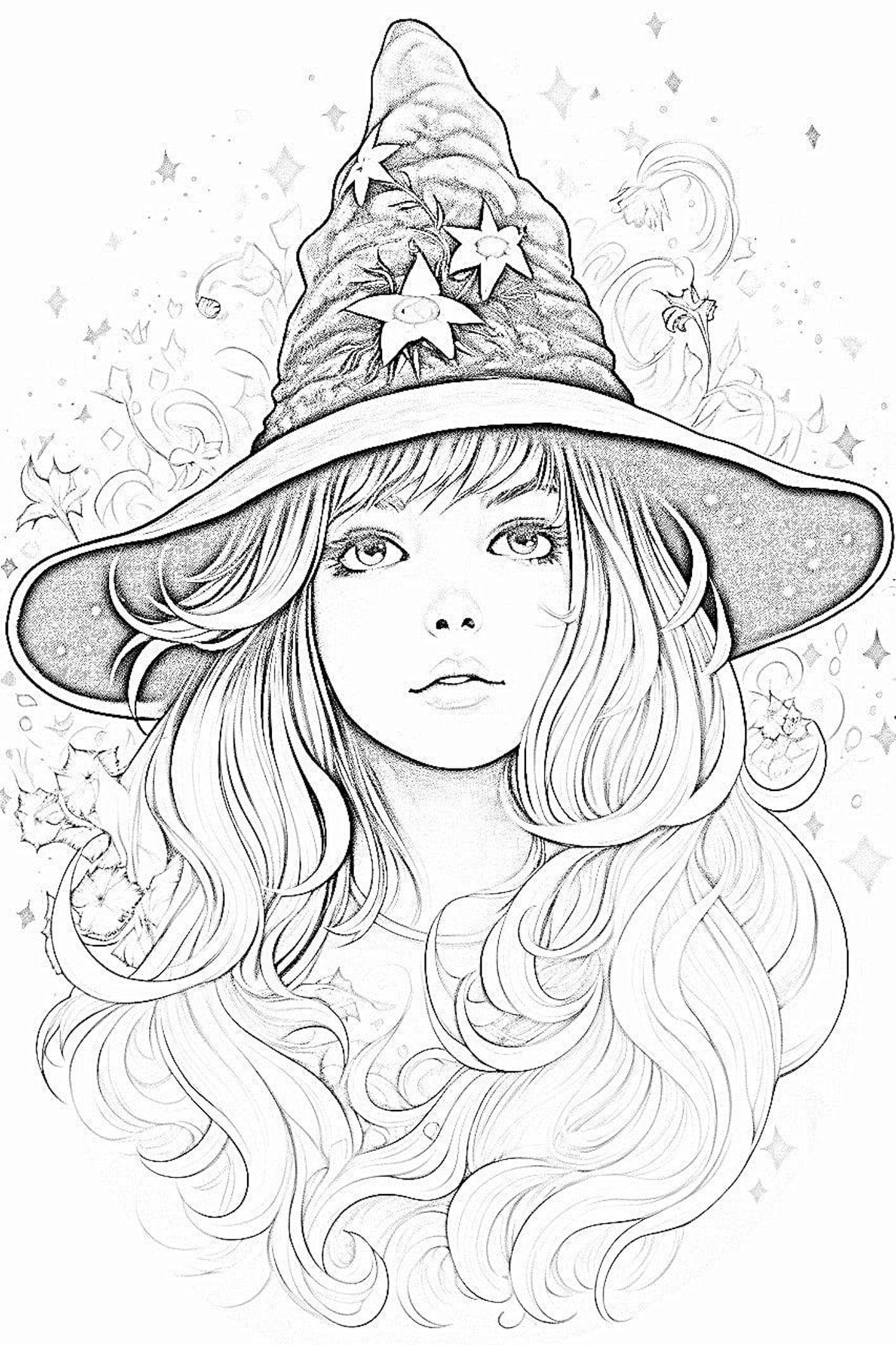 35 Cute Witch Coloring Page 10