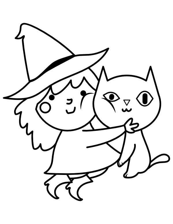 35 Cute Witch Coloring Page 11