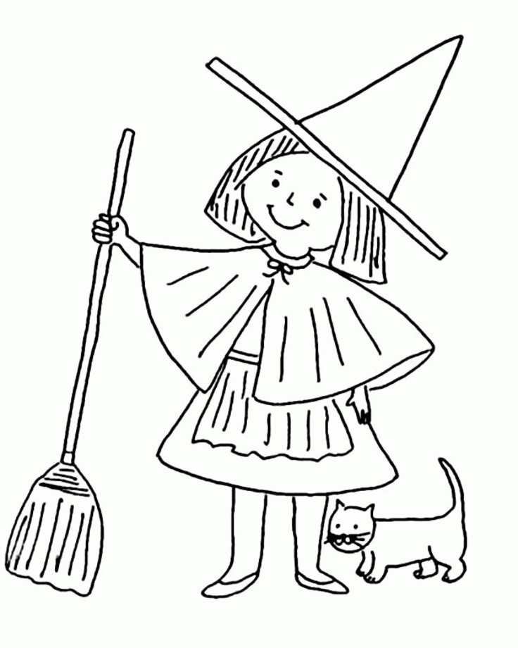 35 Cute Witch Coloring Page 15