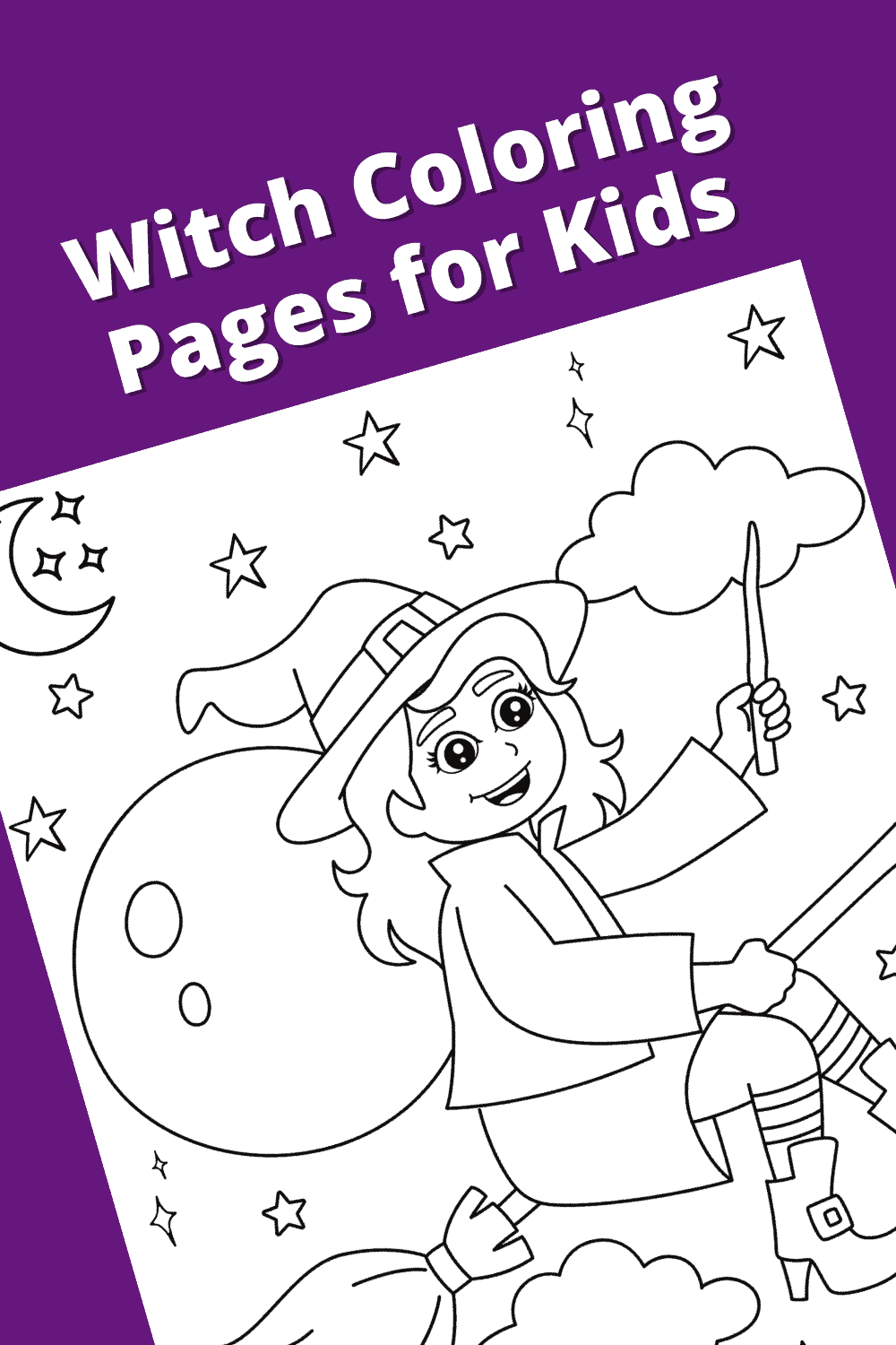 35 Cute Witch Coloring Page 2