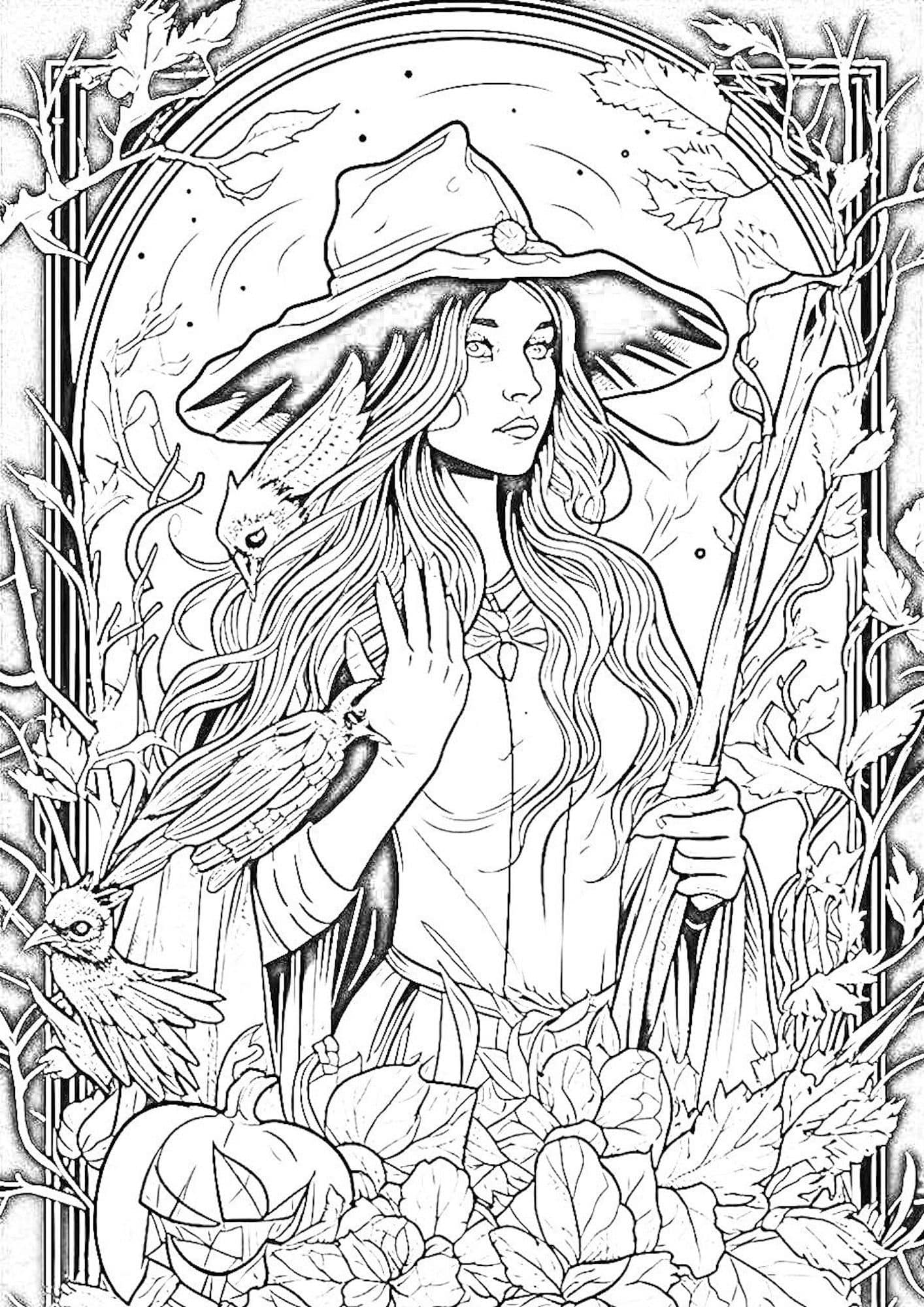 35 Cute Witch Coloring Page 21