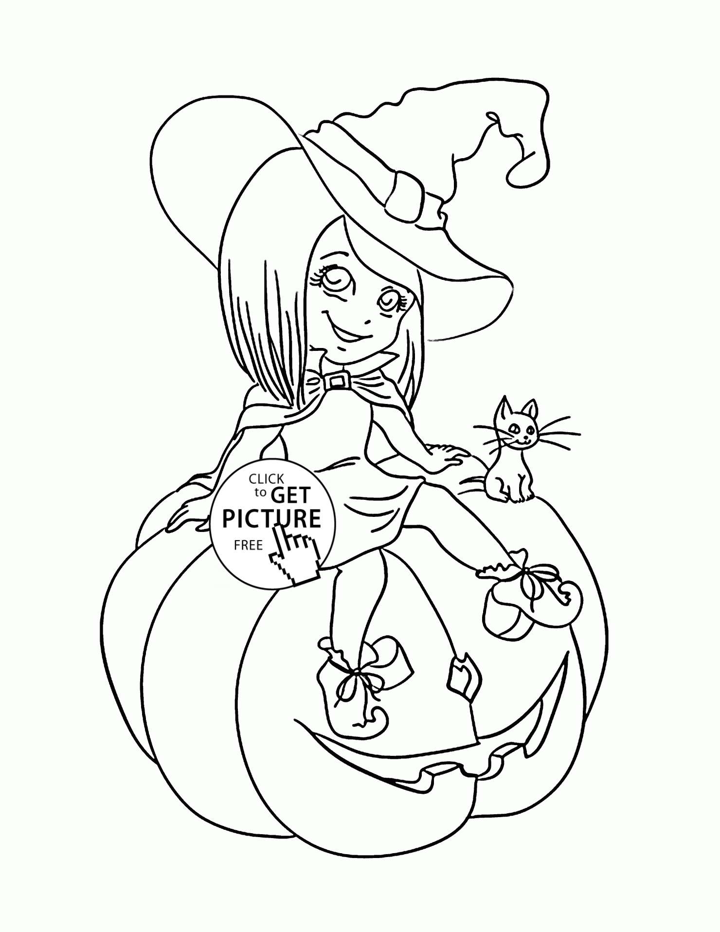 35 Cute Witch Coloring Page 22