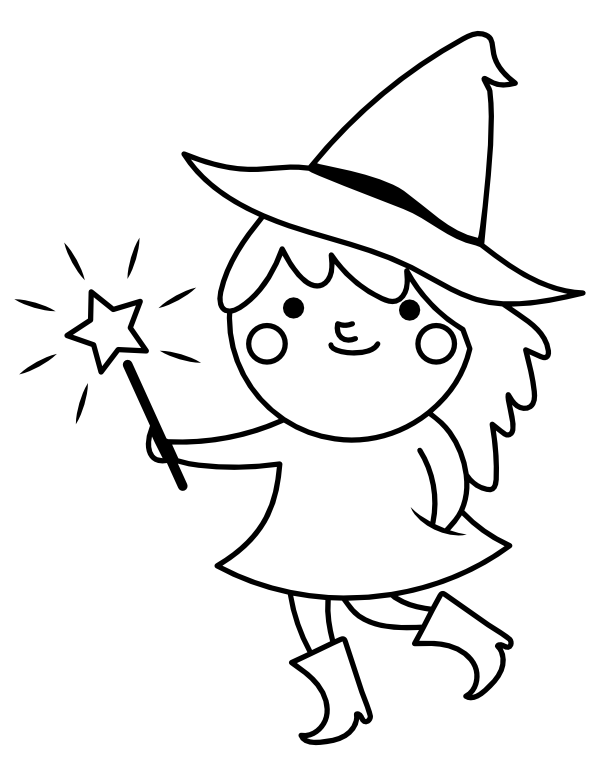 35 Cute Witch Coloring Page 24