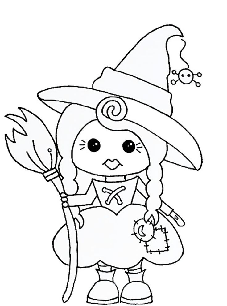 35 Cute Witch Coloring Page 29