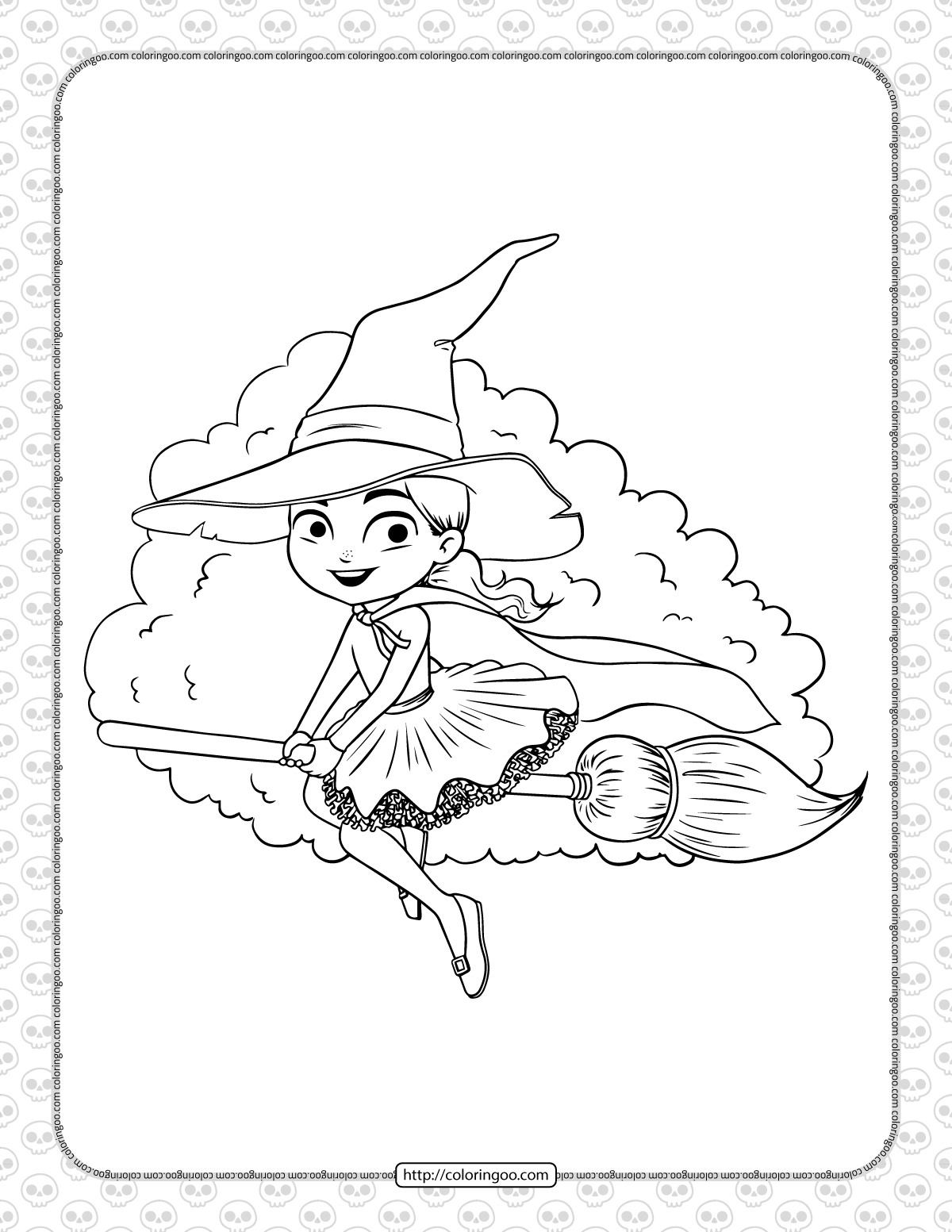 35 Cute Witch Coloring Page 3