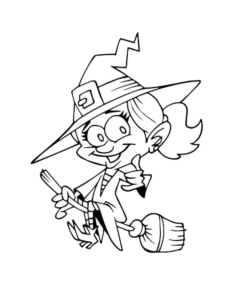 35 Cute Witch Coloring Page 30