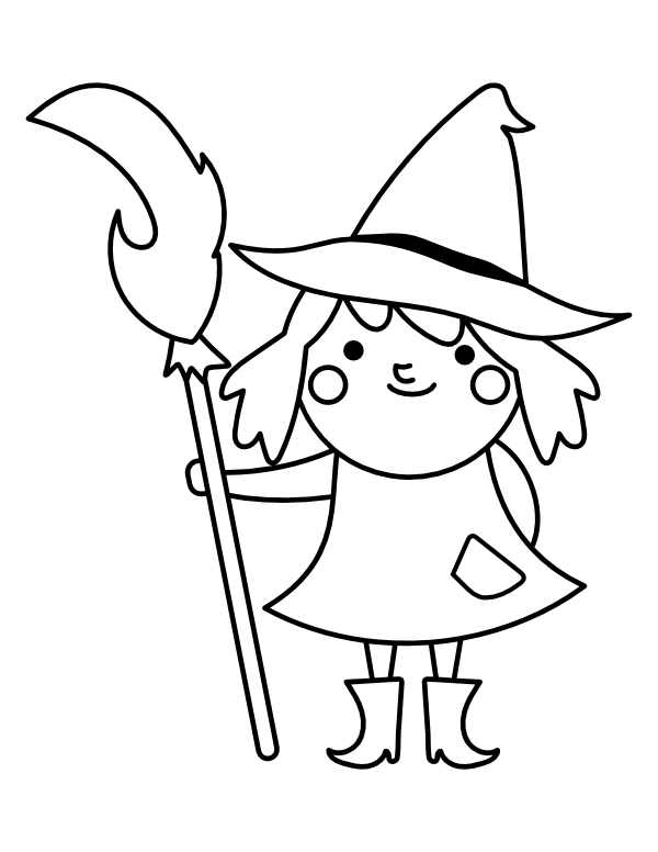 35 Cute Witch Coloring Page 32